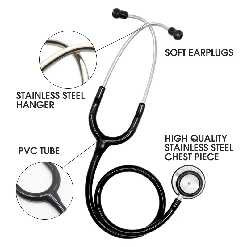 Medical Double Tube Head Stethoscope Professional Doctor Nurse Medical Equipment Cardiology Heart Rate Stethoscope Tools