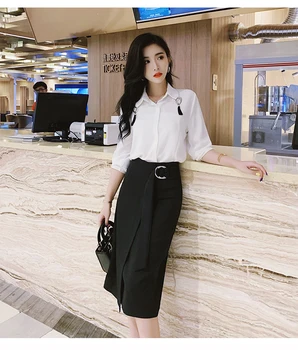 

Women's Split Skirts Spring Bow Slim Solid High Waist Sexy Office Lady Chic Girl Female Bandage Skirt Midi Faldas Black PL131
