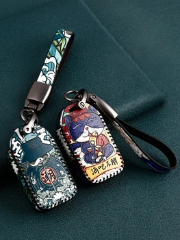 

Leather Car Key Case for Honda Civic CR-V HR-V Accord Jade Crider Odyssey Vezel XR-V Remote Cover Keychain Auto Accessories