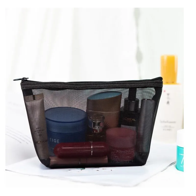 1PCS Women Men Necessary Cosmetic Bag Transparent Travel Organizer Fashion Small Large Black Toiletry Bags Makeup Pouch 2