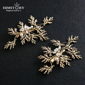 

HIMSTORY Fashion Exquisite Gold Color Branch Vine Hairpin Clip For Women Wedding Jewelry Hair Accessories