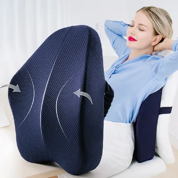 

Office Memory Foam Large Lumbar Support Pillow Waist Support Back Back Cushion Car Seat Lazyback Lumbar Pillow