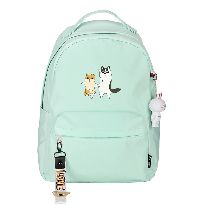 Мультфильм Doge Huskie Шиба ину Печать Рюкзак Kawaii Bookbag школьные сумки для подростков для девочек рюкзак для путешествий Милая женская сумка - Цвет: GJG gou2