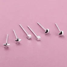 Модные Простые Дизайнерские 925 пробы серебряные серьги-гвоздики с круглыми бусинами и квадратными звездами для женщин и девушек, ювелирное изделие, подарок