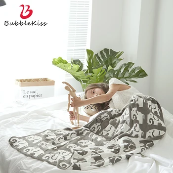 

Bubble Kiss Cartoon Throw Blanket Wearable Children Room Cover Blanket Home Sofa Textile Fashion Shawl Knitted Thread Blankets
