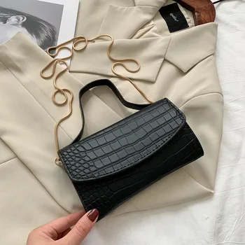 

Bag Pu Leather Shoulder Bags For Women 2020 Vintage Hand Purse Stone Pattern Handbag Woman Clutches