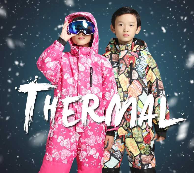Детский лыжный костюм детский брендовый водонепроницаемый Зимний комплект для девочек и мальчиков, штаны Зимняя Лыжная куртка для сноуборда