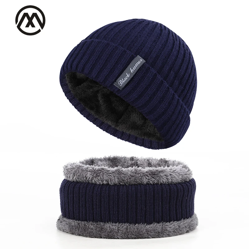 Модная полосатая Мужская зимняя шапка 2019 для мужчин и женщин хлопковая шарф