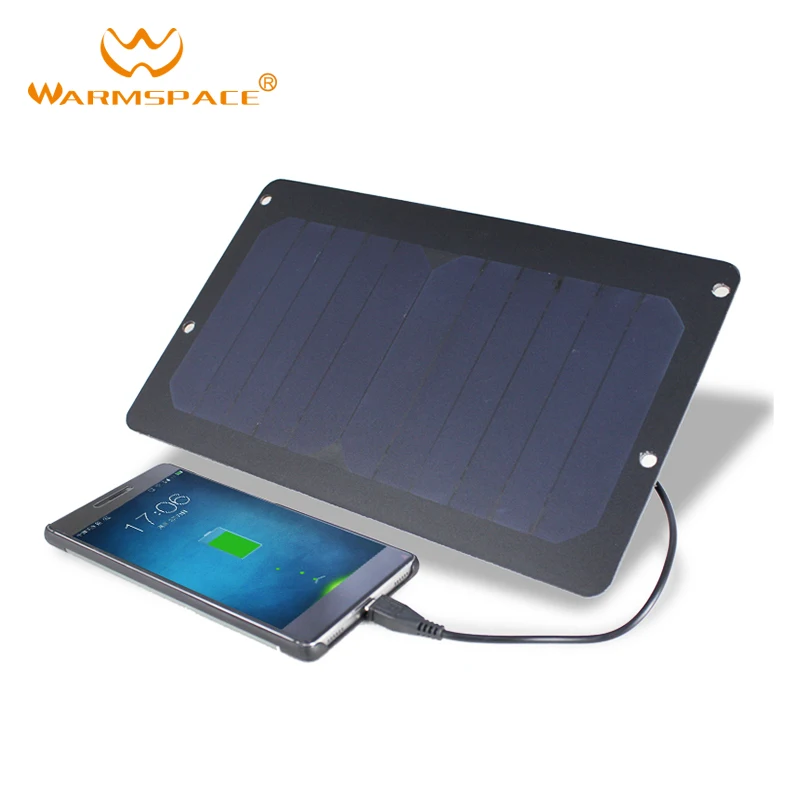 WARMSPACE 6 W/5 V Панель солнечных батарей Водонепроницаемый портативный заряжатель сотового телефона ПЭТ ламинированные батареи из монокристаллического кремния