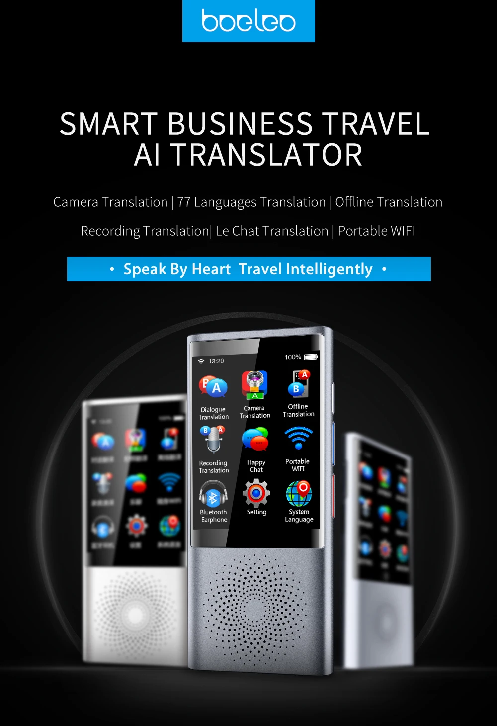 Портативный AI умный голосовой переводчик traductor de idiomas en tiempo real 75 язык мгновенный переводчик фото офлайн перевод