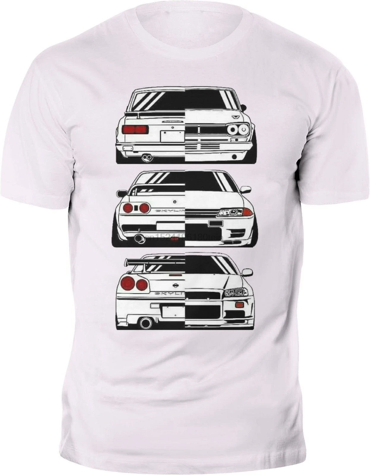 Nissan Skyline 2000 R32 R34 GTR Evolution JDM Футболка с принтом на заказ | Мужская одежда