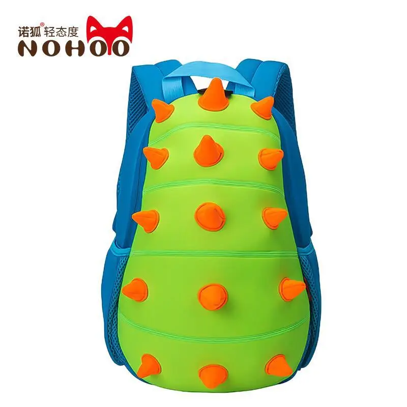 

NOHOO Stegosaurus Backpack 3-5-7-Year-Old Cartoon Neoprene Dinosaur Backpack Three-Color (Yellow, Green, Blue)