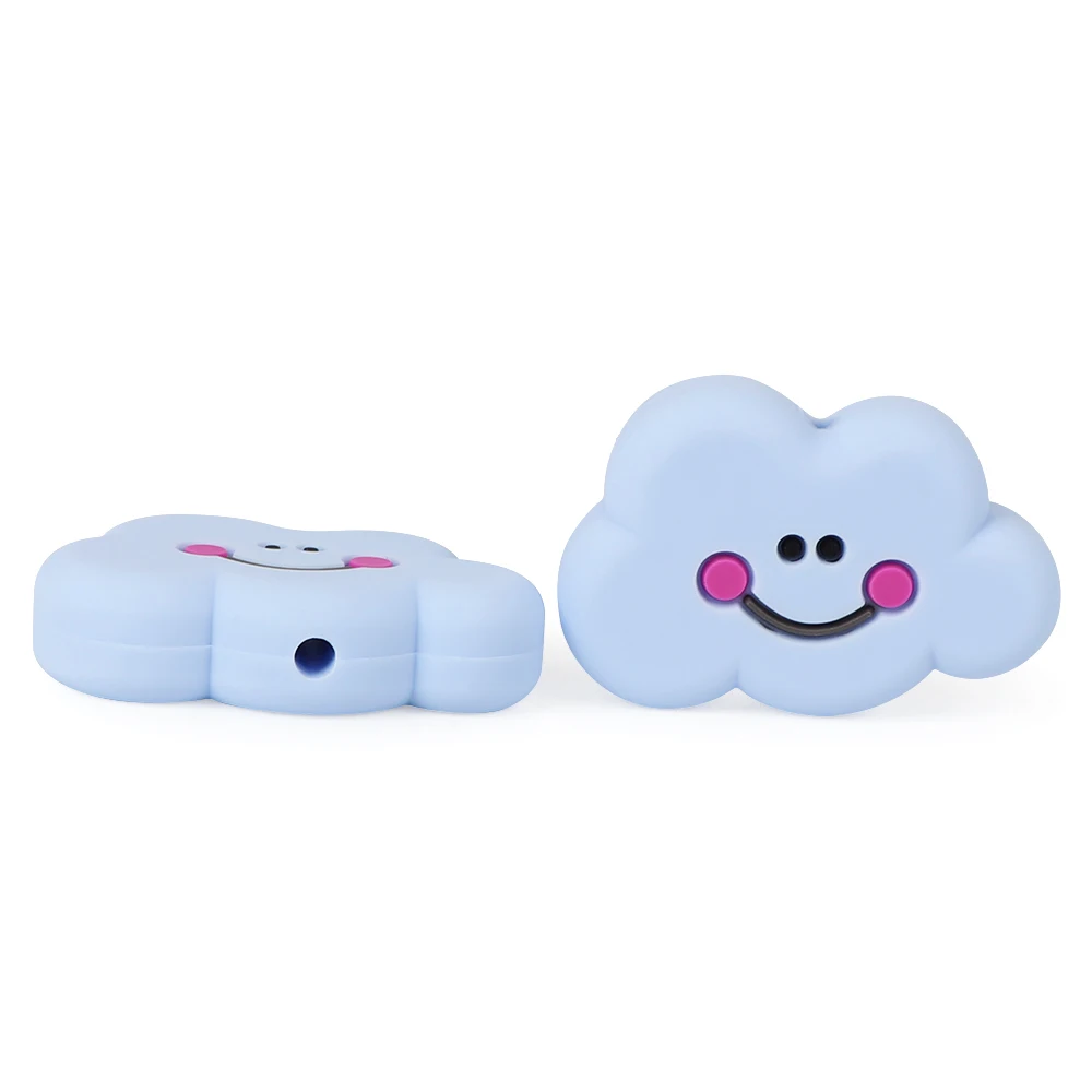 TYRY. HU 10 шт./лот мини Улыбка облако силиконовые бусины BPA бесплатно для соски зажимы новорожденного силикона - Цвет: Blue