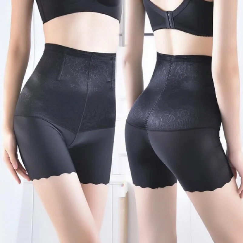

Women Ice Silk Safety Pants Female Summer Body Shaping Underwear Abdomen High Waist Boxer Panties Plus Size Hips Shorts Pants