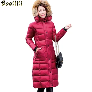 

Boollili High Quality Women Hooded Slim Coat White Duck Down Jacket Winter Female Warm Coats Casacos De Inverno Feminino