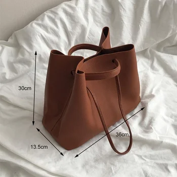 

Fashion Women Soft Leather Shoulder Bag 2020 Handbags Large Capacity Bucket Bags Designer Messenger Bag Casual Tote Mujer Bolsas