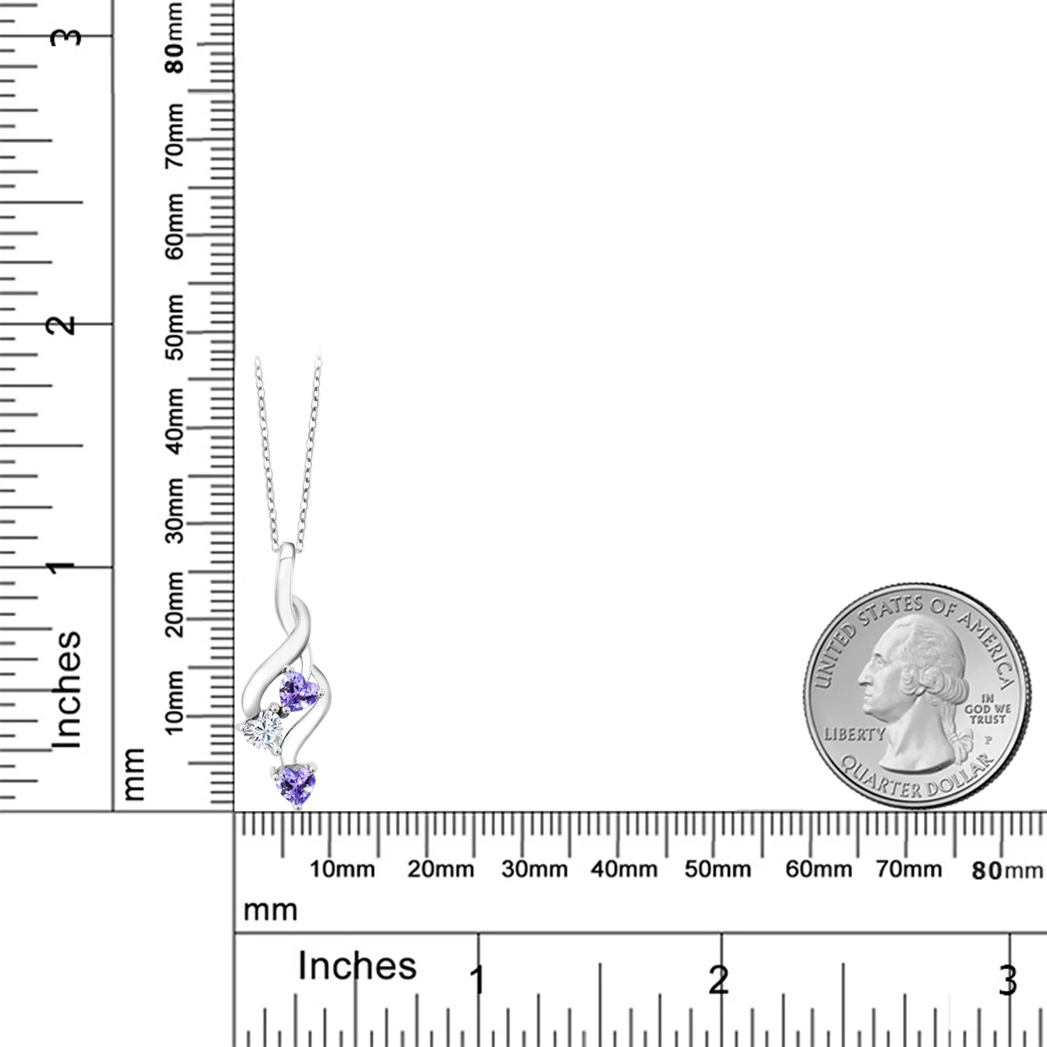 GemStoneKing 925 пробы серебряный кулон Синий танзанит создан Муассанит GHI 0.21ct росы для женщин ювелирные украшения