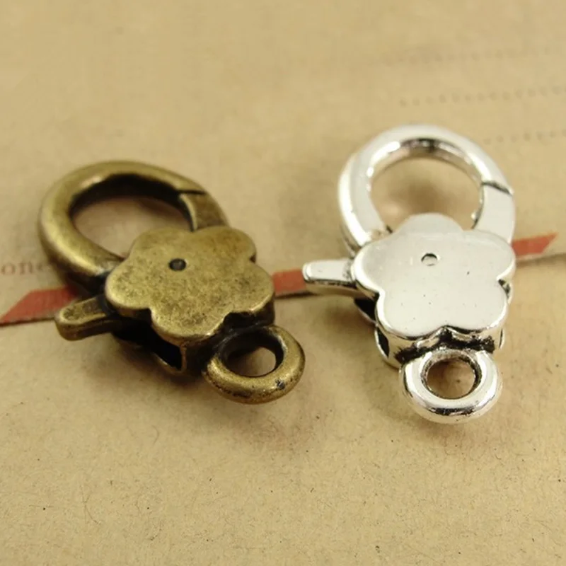 Застежка-карабин с цветком 16 х27 мм 10 шт. | Украшения и аксессуары