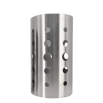 

Multifunctional Thick Stainless Steel Round Hole Cutlery Container With Mesh Hole For Chopsticks, Small