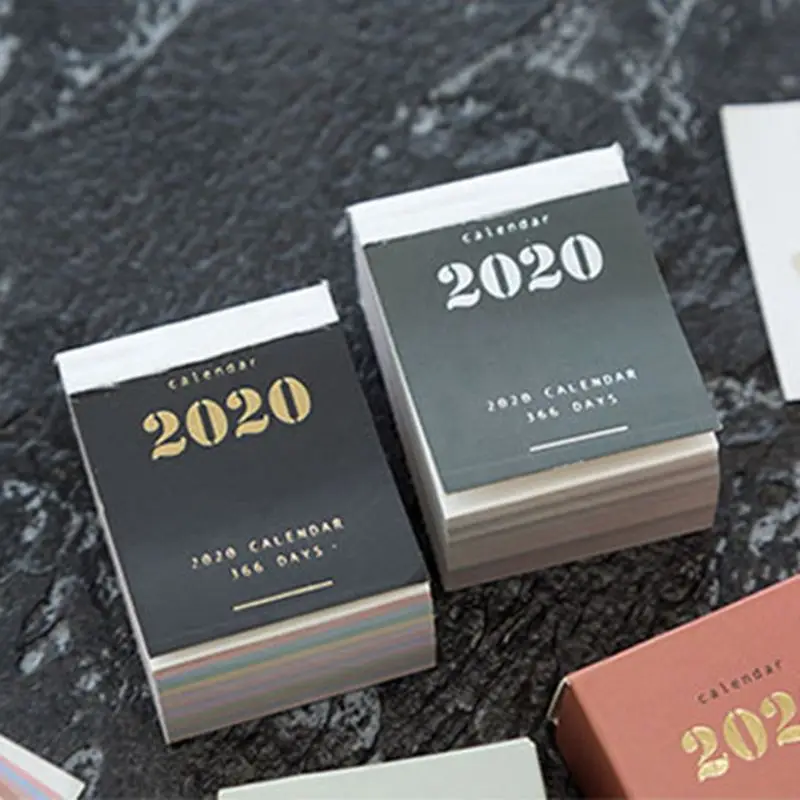 2020 мини настольный календарь ежедневник книга Годовая программа бумага для органайзера DIY