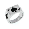 Punk Lucky Spade A Playing Card Ring 316L Stainless Steel Man's Fashion Letter A Rings Jewelry 4