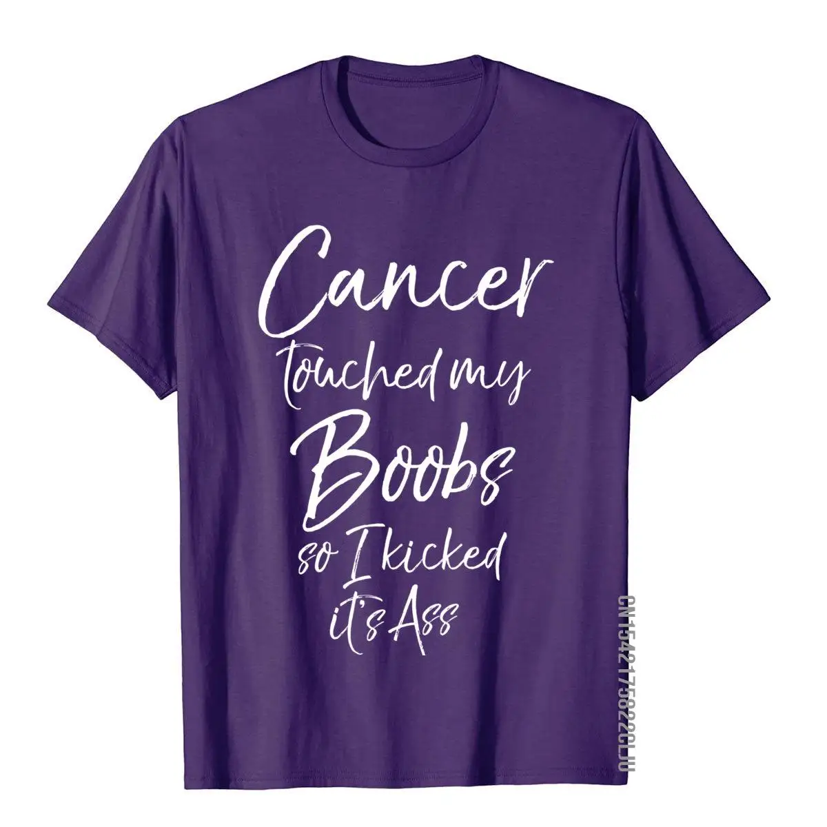Funny Breast Cancer Touched My Boobs so I Kicked it's Ass Long Sleeve T-Shirt__97A2767purple