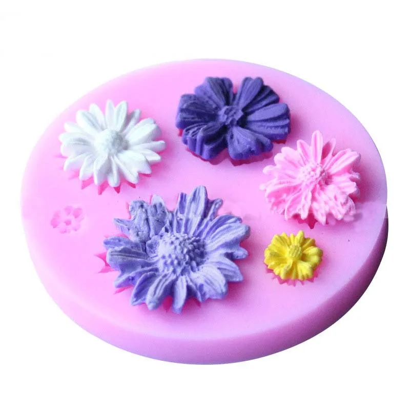

Daisy Cosmos Sunflower Shape Silicone Mold Fondant Mold Cake Decorating Tools Chocolate Cupcake Baking Gumpaste Mold