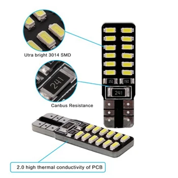 

10pcs LED SMD Parking Lamps Ultra-thin Bulb Tail Map License Plate Lights Kit