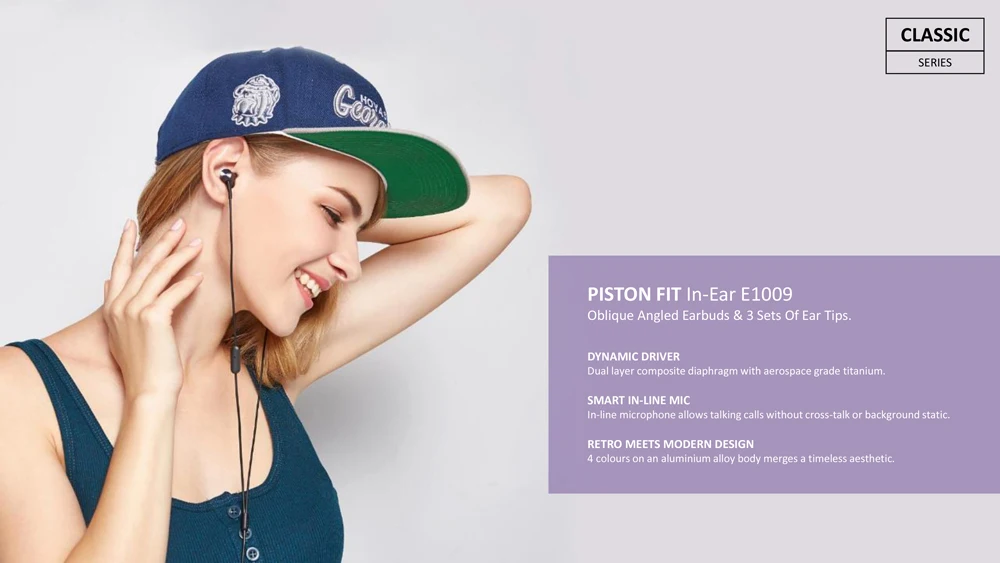 1MORE E1009 Piston Metal Stereo Earphone In Ear Wired Headset Ear buds with 3.5mm In Balanced Immersive Bass Earphone