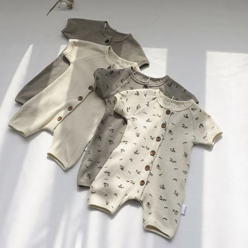 Summer Infant Baby Boys Girls Jumpsuit Korean Style Baby Boys Girls Clothes Toddler Girl Cotton Short sleeve Romper cotton jumpsuit baby romper