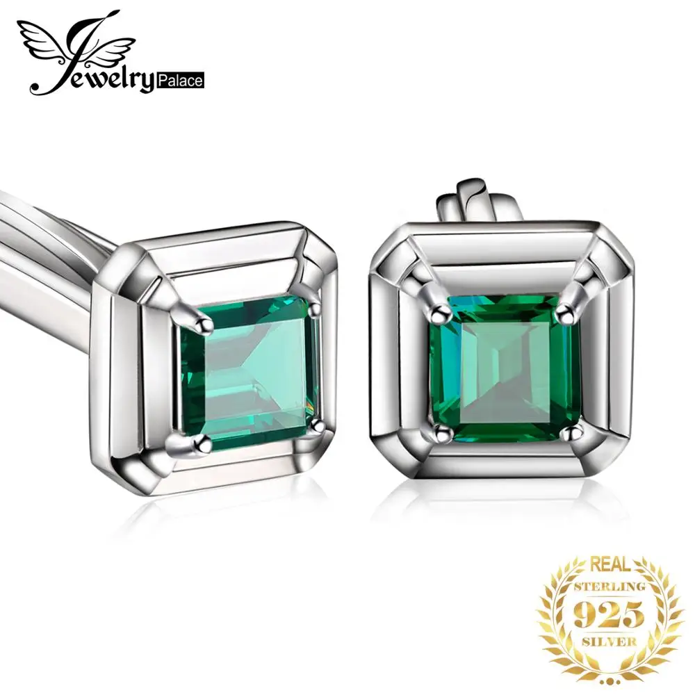 JewelryPalace мужские Роскошные Nano русский изумруд юбилей Свадебные Запонки 925 пробы