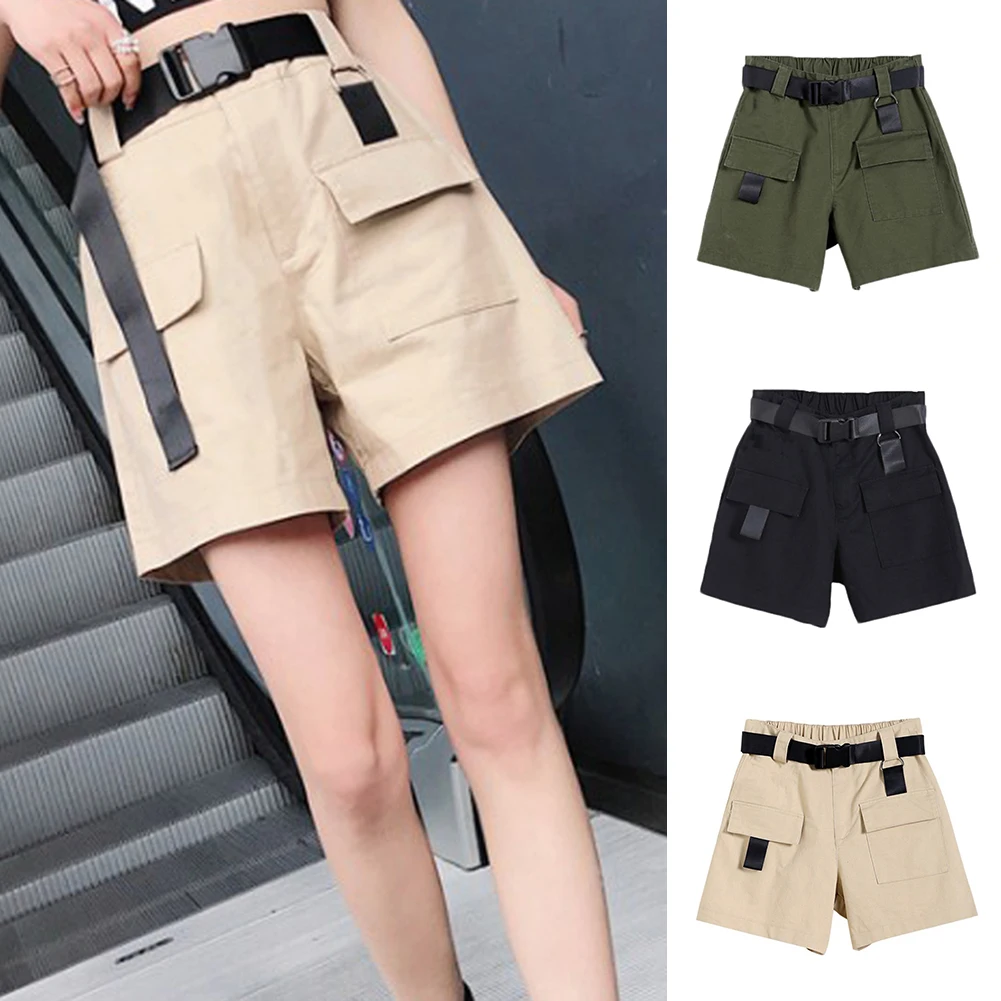 Fashion Xxl Plus Size Summer Shorts With Belt Casual Streetwear Cargo