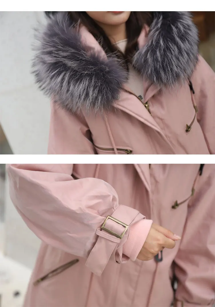 Down Jacket Women's New Style Winter Fashion Mid-length White Duck down Loose-Fit Hooded Da Mao LEEPAG Overcome Coat Fashion