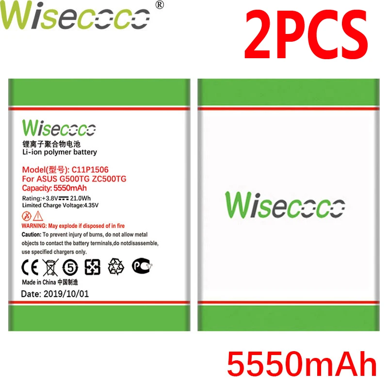 WISECOCO 2 шт. новый аккумулятор 5550 мАч C11P1506 для ASUS Live G500TG ZC500TG Z00VD ZenFone Go 5 дюймовый