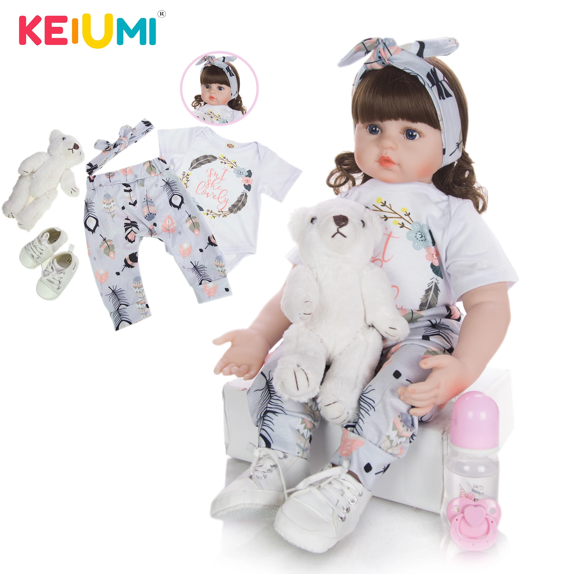 Коллекция KEIUMI 24 дюйма принцесса куклы Новорожденные мягкие силиконовые игрушки