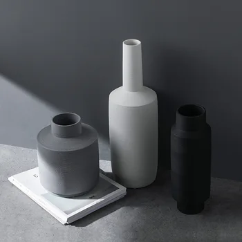 

NORDIC MINIMALIST CERAMIC VASE ORNAMENT HOME PORCELAIN FLOWER FIGURINES GEOMETRIC ART NORDIC HOME DECORATION ACCESSORIES VASE