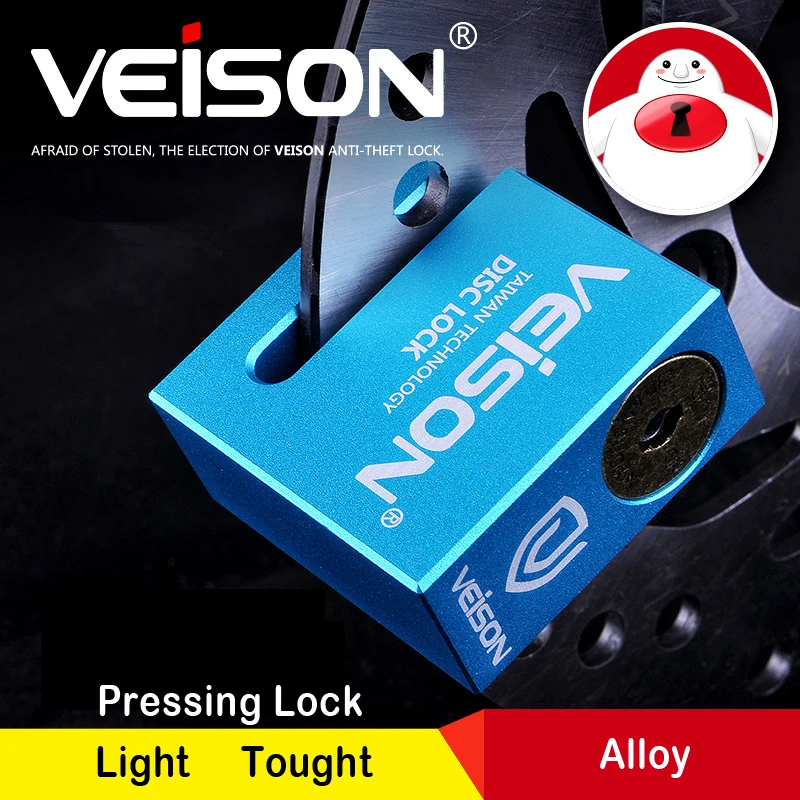 Motorcycle Lock Motorcycle Disc Lock Motorcycle Disc Brake Lock VEISON Alloy Motorcycle Lock Bicycle Theft Pretection Brake Moto Lock Motorbike Waterproof Colorful Disc Locks