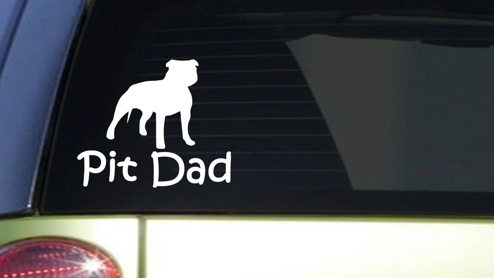 Pit Dad uncropped 6 дюймов белая наклейка питбул американская bully наклейка на компьютер