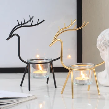 

Iron Aromatherapy Furnace Deer Shape Oil Burner Candle Holders Creative Modern Minimalist Oil Stove Lamp Decorations Living Room