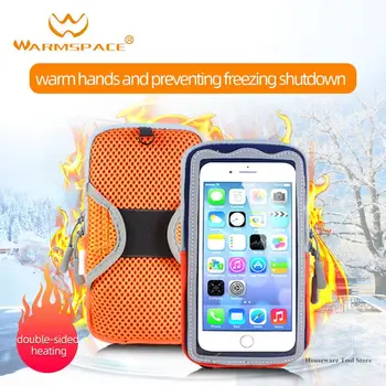 

New 4-7inch Electric Mobile Phone Heating Warm Bag for Iphone Sports Running Arm Pouch Holder Case Cover for Winter Mobile Phone