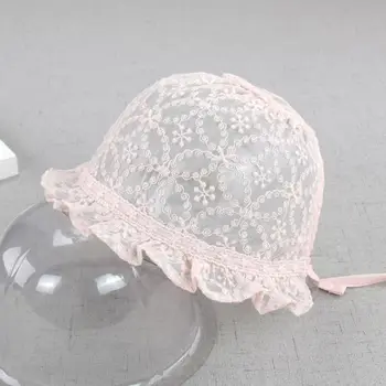 

Summer Simple New Openwork Mesh Lace Princess Hats Opening Tether Beautiful Baby Hat For Children Girls Cap