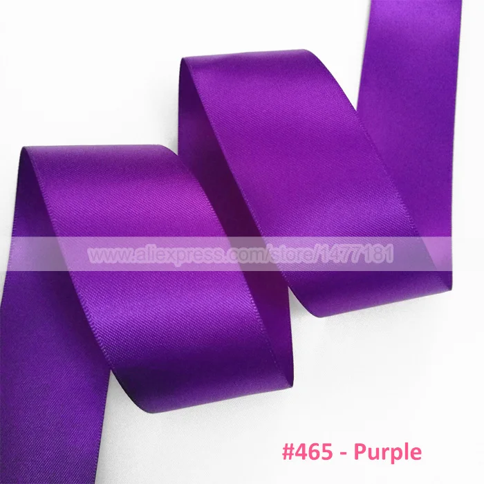 25 ярдов) 38 мм Двусторонняя сатиновая лента полиэстер двухсторонняя лента высокого качества для изготовления свадебных бантов своими руками - Цвет: 465 Purple