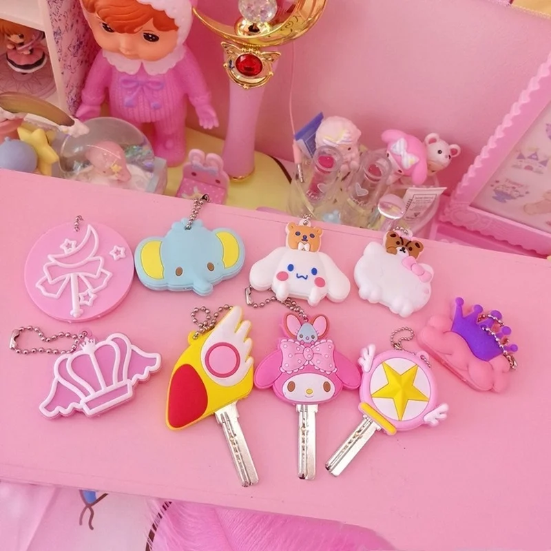 

1PC Cartoon Key Case Lovely Silicone Protective Cute Cover for Key Control Key Holder Protector Dust Cover Organizer Key Wallets