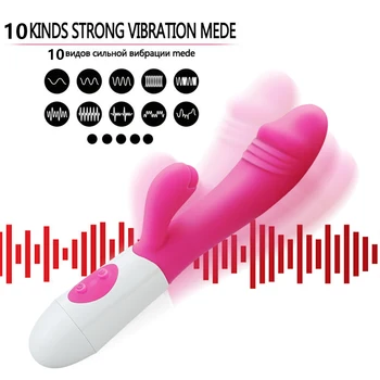 G Spot Dildo Rabbit Vibrator for Women Powerful Dual Silicone Female Vagina Clitoris Stimulator Massager