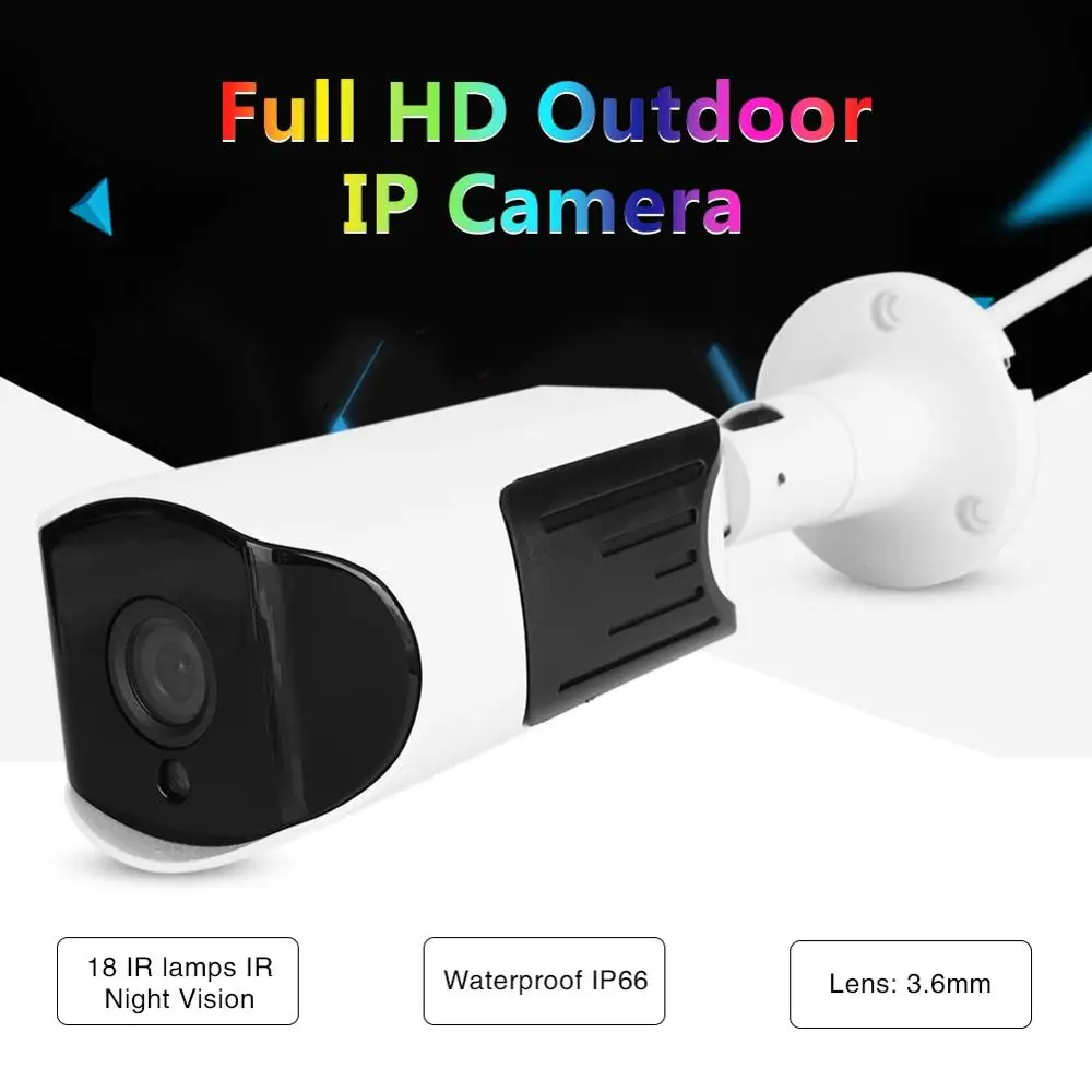 IP Камера HD IP Камера IP66 Водонепроницаемый пуля ИК Ночное видение на открытом воздухе Камера домашней безопасности Камера
