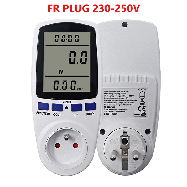 metric tape measure EU Plug AC Power Meter Digital Wattmeter Watt Monitor Electricity Consumption Power Analyzer Energy Meter Measuring Socket audio vu meter Measurement & Analysis Tools