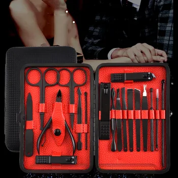 

7/18pcs Manicure Set Nail Kit Nail Art Tools All For Manicure Sets Pedicure Care With Pusher Ingrown Nail File Polish Tweezer