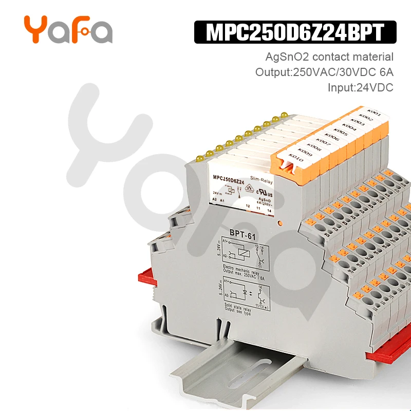 10 шт. MPC250D6Z24BPT подключаемое пружинное промышленное реле 24 В вход 250 переменного