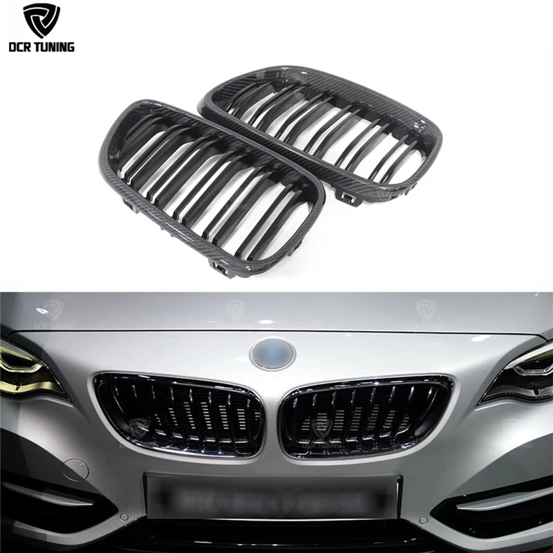 Для BMW 2 серии F22 F23 F87 M2 2014 2015 2016 on Dual Slats передняя решетка из углеродного волокна с