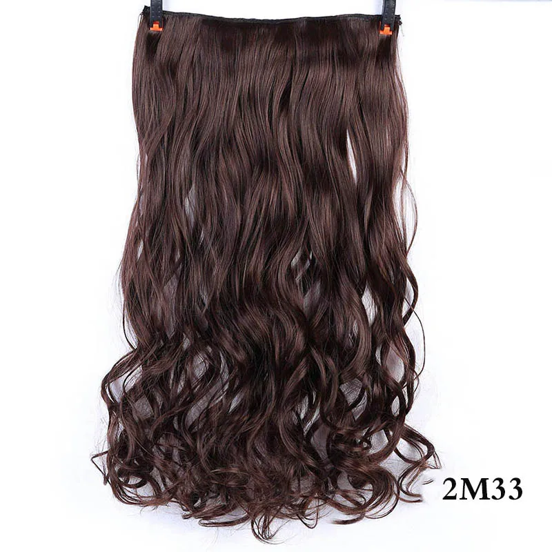 Xuanguang longo ondulado clip em uma parte extensano do cabelo metade cabecha real natural cabelo sintético clip em шиньон - Цвет: 901-2I33